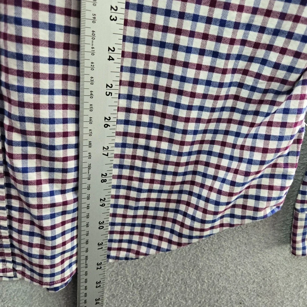 Ralph Lauren Men Button Up Shirt Large Blue Gingham Check Color Logo Collar READ